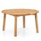 Natural Acacia Wood Round Outdoor Dining Table with Umbrella Hole